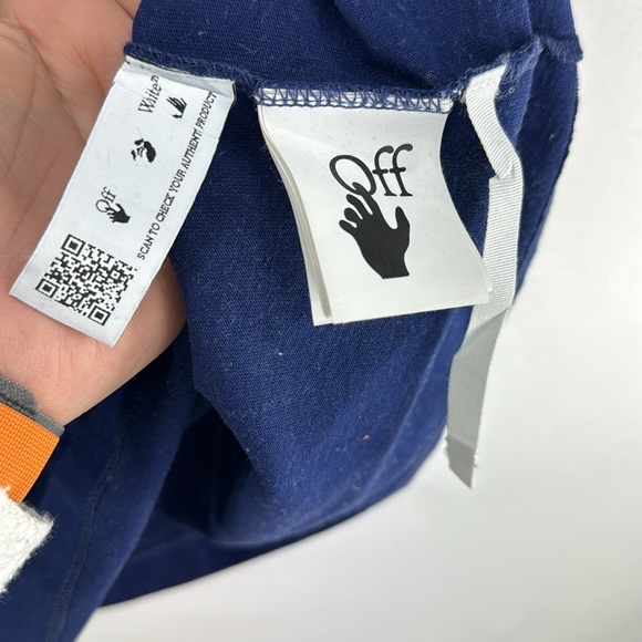 OFF-WHITE Rubber Arrows T-Shirt- Blue- Size M- Pre-Owned - Picture 5 of 8